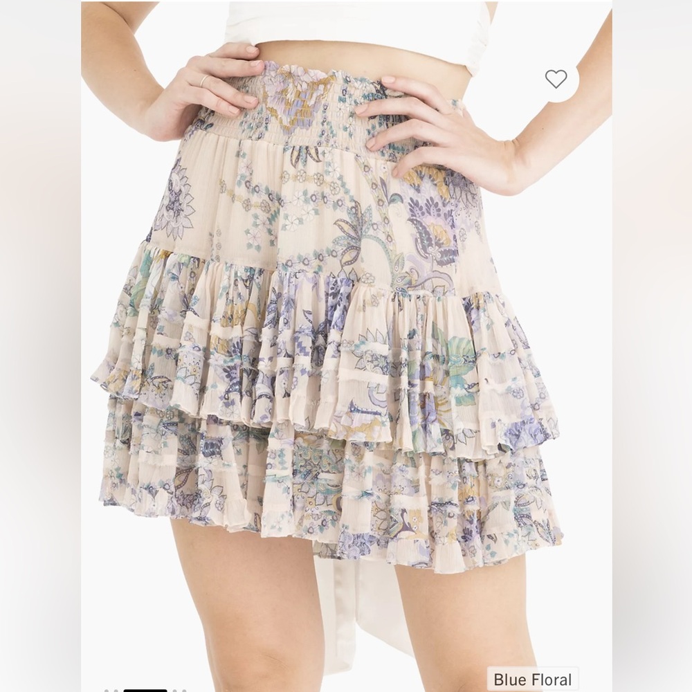 NWT Secret Mission FLORAL 
Andie Tiered Chiffon Miniskirt SZ S